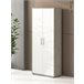 Armário multiuso com 2 portas com efeito madeira 78 Branco
