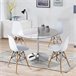 Pack Mesa Redonda de Vidro Temperado + 4 Cadeiras  Estilo Nórdico 90x90 Branco