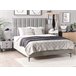 Beliani Cama com estrado Veludo SEZANNE 190x215 Azul Marino