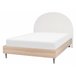 Beliani Cama com estrado Poliéster MILLAY 156x211 Branco/ Bege