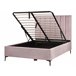Beliani Cama baú Veludo SEZANNE 150x215 Rosa