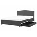 Beliani Cama com armazenamento Poliéster MONTPELLIER 167x213 Cinza Escuro