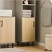 Armário de casa de banho alto com 2 portas BZR131-NG SoBuy Cinza