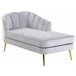 Beliani Chaise longue Veludo ALLIER Azul Marino