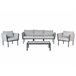 Beliani Conjunto lounge Aço SKALA Cinza Claro
