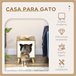 Casa para Gatos MDF, Melamina, Madeira de Pinho e Pelúcia PawHut Vermelho