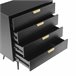 Cómoda EMILY 90x80x40cm 3 gavetas pretas Preto
