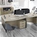 Secretária Stil Buc 3 gavetas 136x67 Cinza Escuro