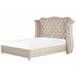 Beliani Cama com estrado Veludo AYETTE 225x215 Bege