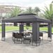Tenda de receção Lanciano aço poliéster 400x300 Cinza Escuro