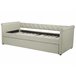 Beliani Cama com estrado Poliéster LIBOURNE 184x220 Azul Marino