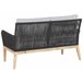 Beliani Conjunto lounge Madeira de acácia MERANO Branco/ Bege