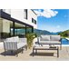 Beliani Conjunto lounge Aço SKALA Cinza Claro