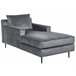 Beliani Chaise longue Veludo GUERET Cinza