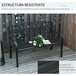 Banco de Jardim Aço e Ferro Fundido Outsunny 128x58 Preto
