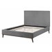 Beliani Cama com estrado Veludo BAYONNE 151x212 Cinza Claro