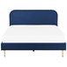 Beliani Cama com estrado Veludo FLAYAT 193x215 Azul Marino