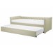 Beliani Cama com estrado Poliéster LIBOURNE 92x220 Bege