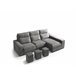 Chaise longue 3 lugares com 3 puffs FULL Antracite