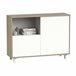 Aparador Lux 2 Portas para Sala Branco/ Madeira