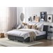 Beliani Cama continental Poliéster ADMIRAL 190x210 Cinza Claro