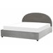 Beliani Cama com armazenamento Veludo VAUCLUSE 194x214 Cinza Claro