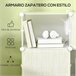 Armário Modular 12 Cubos PP e Aço HOMCOM Natural/ Branco