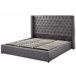 Beliani Cama com armazenamento Veludo LUBBON 210x217 Cinza