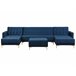 Beliani Sofá-cama Veludo ABERDEEN Azul Marino