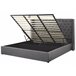 Beliani Cama com armazenamento Veludo LUBBON 210x217 Cinza