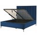 Beliani Cama con almacenaje Terciopelo SEZANNE 150x215 Azul Marino