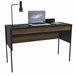 Mesa de escritório Mallorca com 2 gavetas Preto/ Madeira