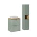 Móvel de lavatório simples 2 gavetas e pedestal Jade Verde