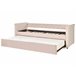 Beliani Cama com estrado Veludo LIBOURNE 102x220 Rosa Talco