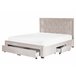 Beliani Cama com armazenamento Veludo LIEVIN 165x217 Bege