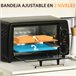 Mini Forno Elétrico Metal, Aço Inoxidável e Vidro Temperado Preto