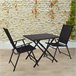 Aktive Conjunto de jardim dobrável com mesa e 2 cadeiras em aço Preto