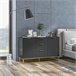 Aparador MDF e Metal HOMCOM, casa - móveis de armazenamento Preto