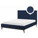 Beliani Cama com estrado Veludo BAYONNE 171x212 Cinza Claro