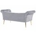 Beliani Chaise longue Terciopelo NANTILLY Azul Marino