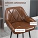 Bancos Altos PU, Espuma e Aço HOMCOM, casa - cadeiras Castanho