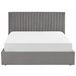 Beliani Cama com armazenamento Veludo VION 177x216 Cinza