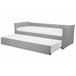 Beliani Cama com estrado Poliéster LIBOURNE 184x220 Cinza Claro