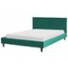 Beliani Cama com estrado Veludo FITOU 150x214 Verde Escuro