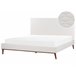 Beliani Cama com estrado Veludo BAYONNE 191x212 Branco/ Bege