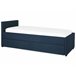 Beliani Cama com estrado Poliéster MARMANDE 86x214 Azul Marino