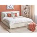 Beliani Cama com armazenamento Veludo BAJONNA 204x235 Bege