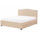 Beliani Cama com armazenamento Poliéster MONTPELLIER 187x213 Bege