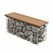 Banco de jardim gabião Friesland WPC 90x25 Castanho Claro