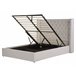 Beliani Cama com armazenamento Veludo LUBBON 190x217 Cinza Claro